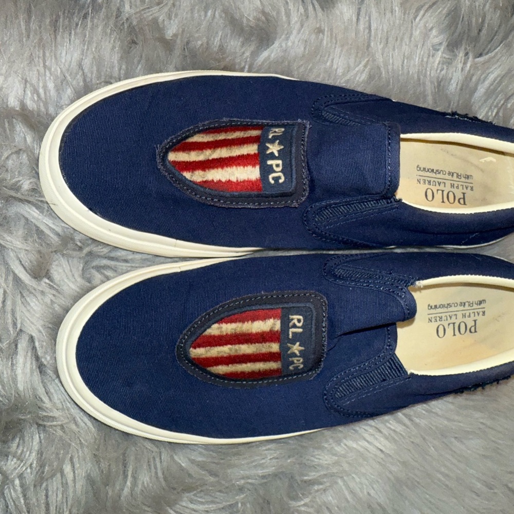 Like New Polo by Ralph Lauren Men's Navy Slip-On Shoes -Size 10